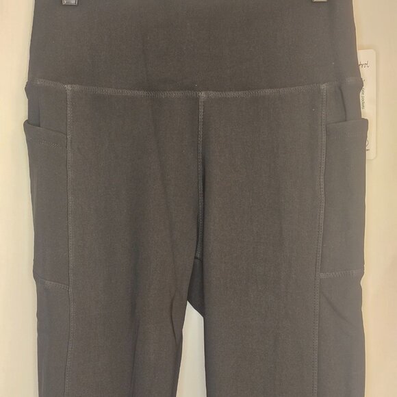 Black Fleece Lined Tummy Control Leggings - Picture 3 of 4